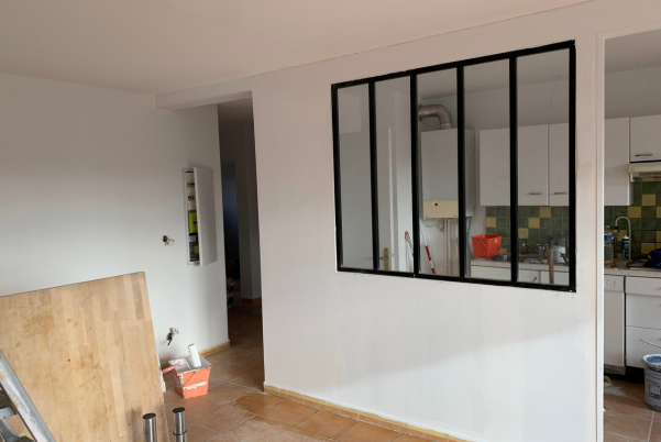 Rénovation de séjour avec verrière à Gardanne